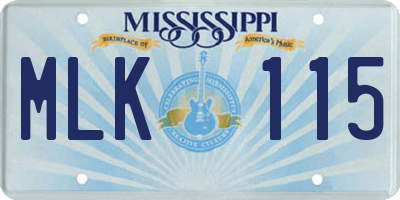 MS license plate MLK115