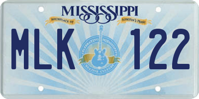 MS license plate MLK122