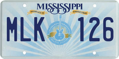 MS license plate MLK126