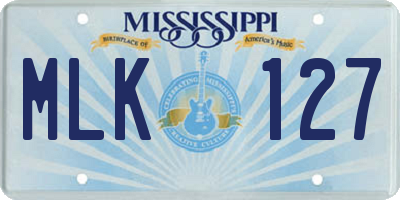 MS license plate MLK127