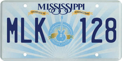 MS license plate MLK128