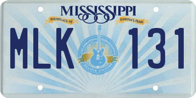 MS license plate MLK131