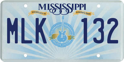 MS license plate MLK132