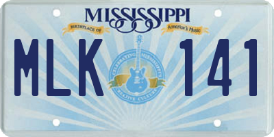 MS license plate MLK141