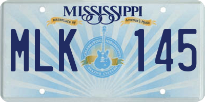 MS license plate MLK145
