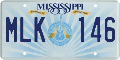 MS license plate MLK146