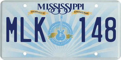 MS license plate MLK148