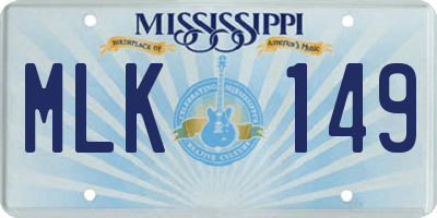 MS license plate MLK149