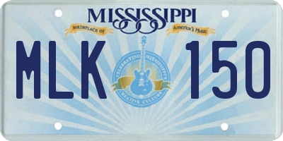 MS license plate MLK150