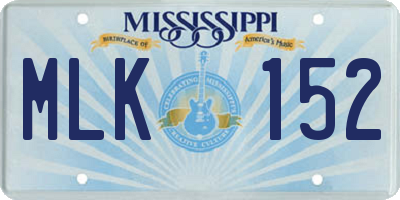 MS license plate MLK152