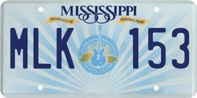MS license plate MLK153