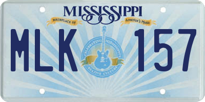 MS license plate MLK157