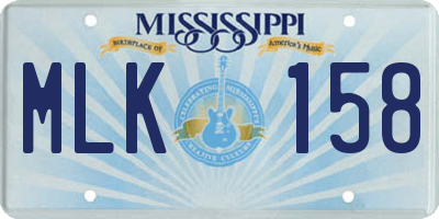 MS license plate MLK158