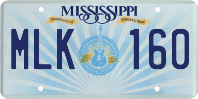 MS license plate MLK160