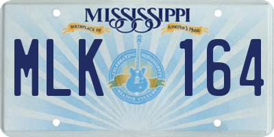 MS license plate MLK164