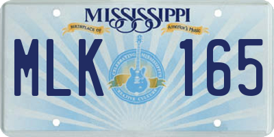 MS license plate MLK165
