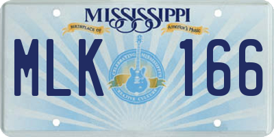 MS license plate MLK166