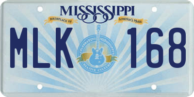 MS license plate MLK168