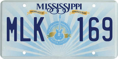 MS license plate MLK169