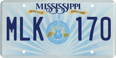 MS license plate MLK170