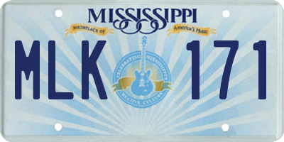 MS license plate MLK171