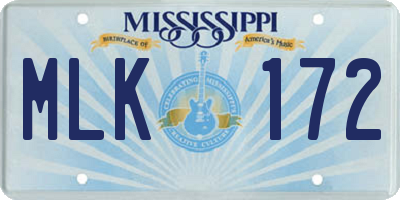 MS license plate MLK172