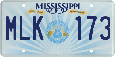 MS license plate MLK173