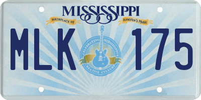 MS license plate MLK175