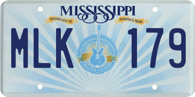 MS license plate MLK179