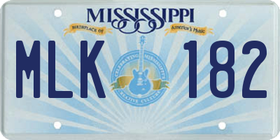 MS license plate MLK182