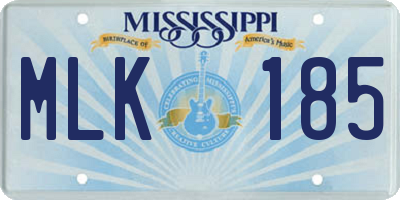 MS license plate MLK185
