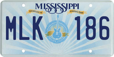 MS license plate MLK186