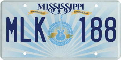 MS license plate MLK188