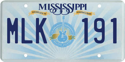 MS license plate MLK191