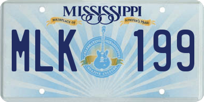 MS license plate MLK199
