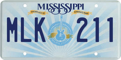 MS license plate MLK211