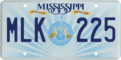 MS license plate MLK225