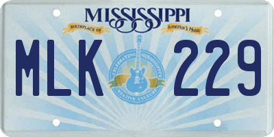 MS license plate MLK229