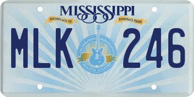 MS license plate MLK246