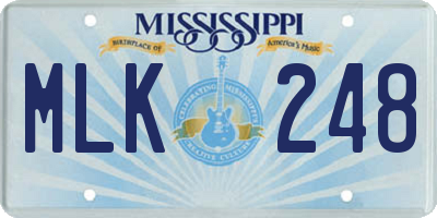 MS license plate MLK248