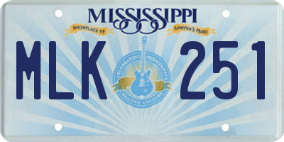 MS license plate MLK251