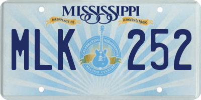 MS license plate MLK252