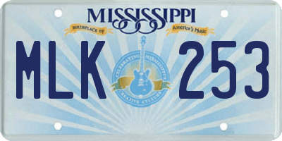 MS license plate MLK253