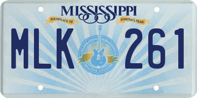 MS license plate MLK261