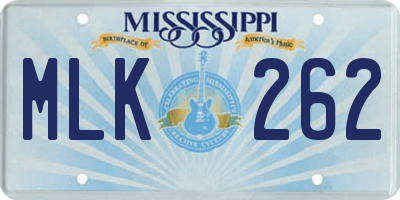 MS license plate MLK262