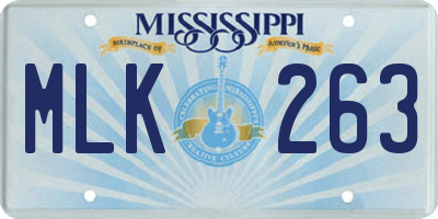MS license plate MLK263