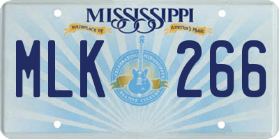 MS license plate MLK266