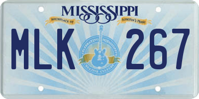 MS license plate MLK267