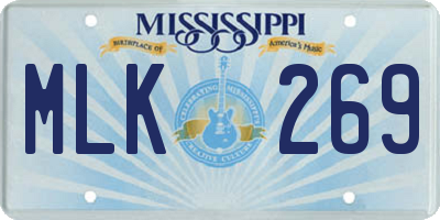 MS license plate MLK269