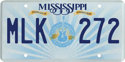 MS license plate MLK272